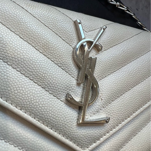 YSL Cassandre cream wallet on chain - Picture 5 of 15